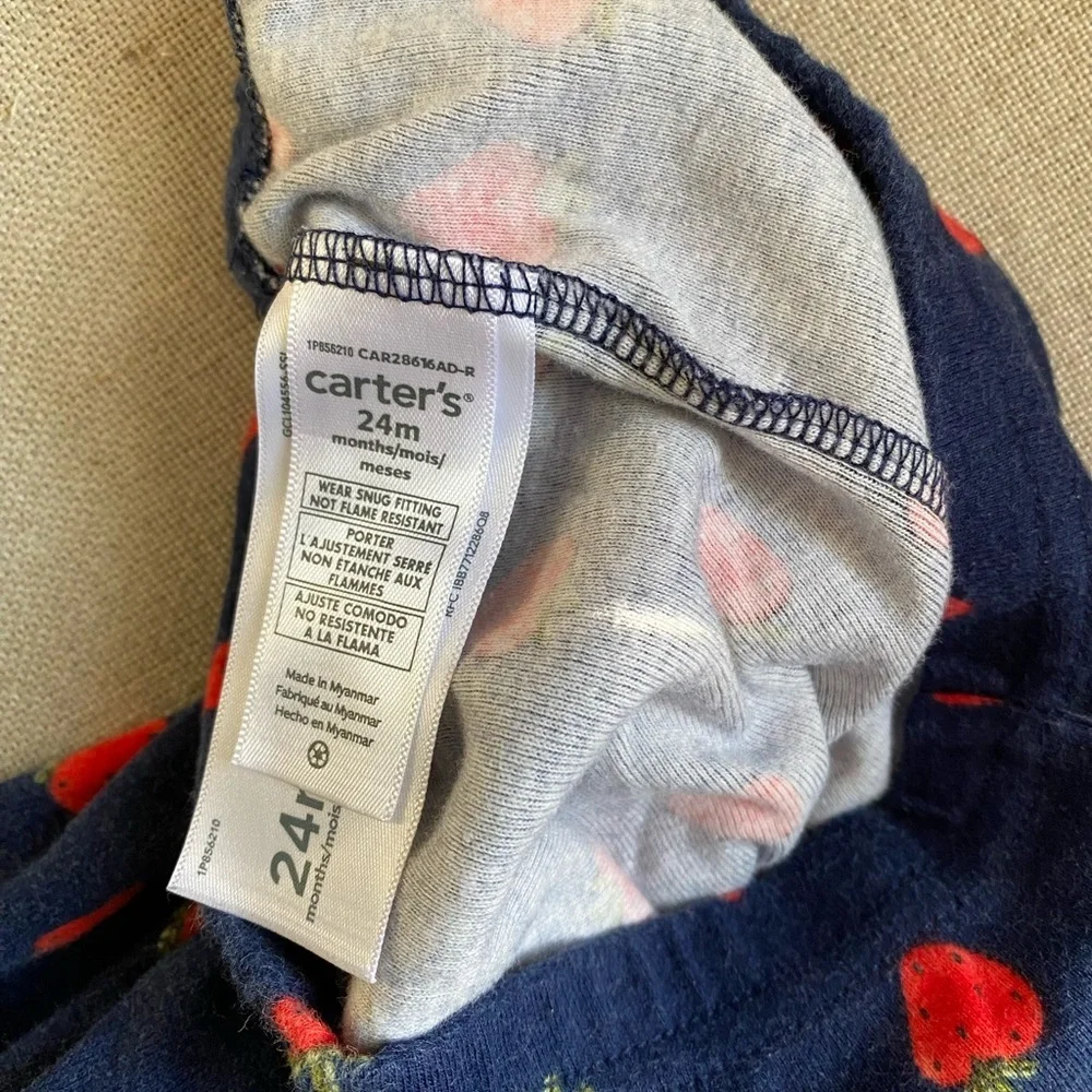 Carter's Navy and Red Strawberry cotton Pajama Set